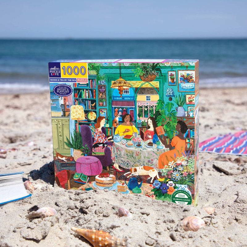 eeBoo - Books & Tea By the Sea 1000 Piece Puzzle