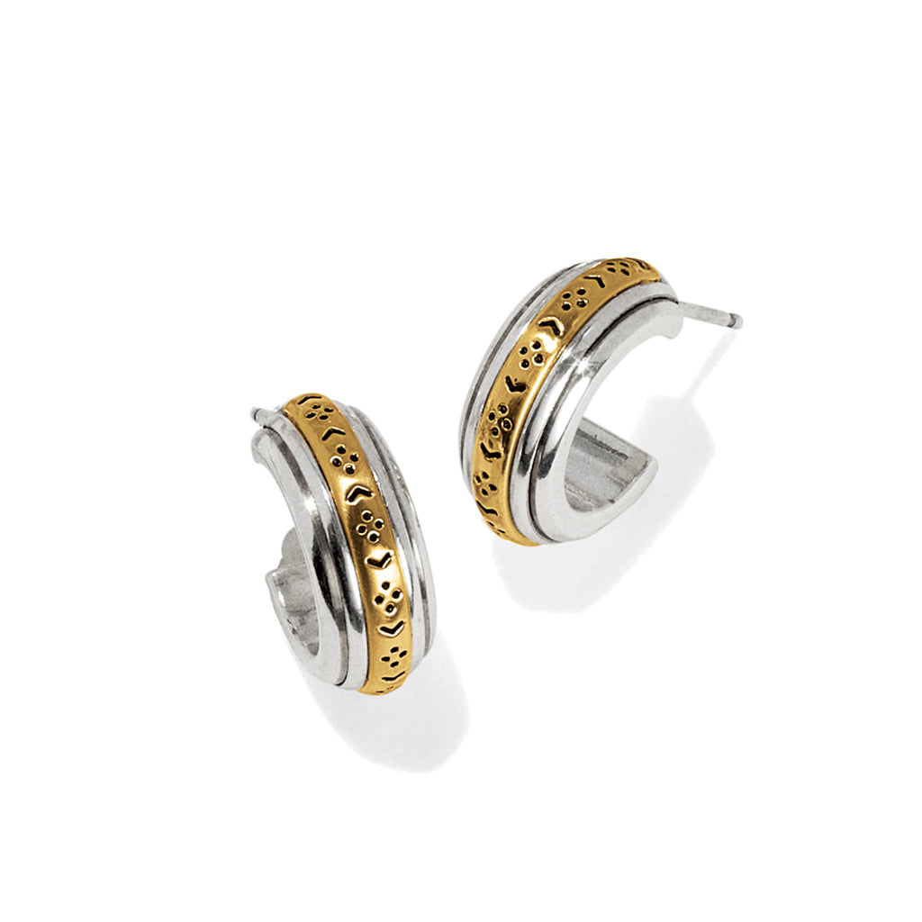 Brighton Mosaic Two Tone Mini Hoop Earrings