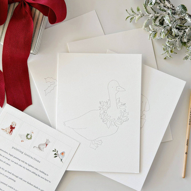 emily lex studio - Festive friends paintable notecard