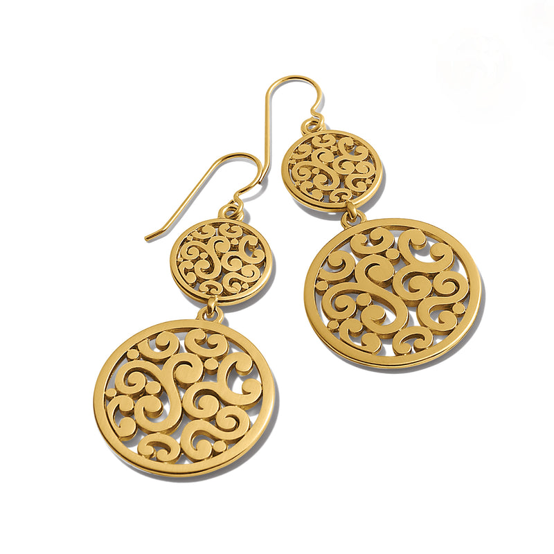 Brighton Contempo Medallion Duo French Wire Earrings Gold