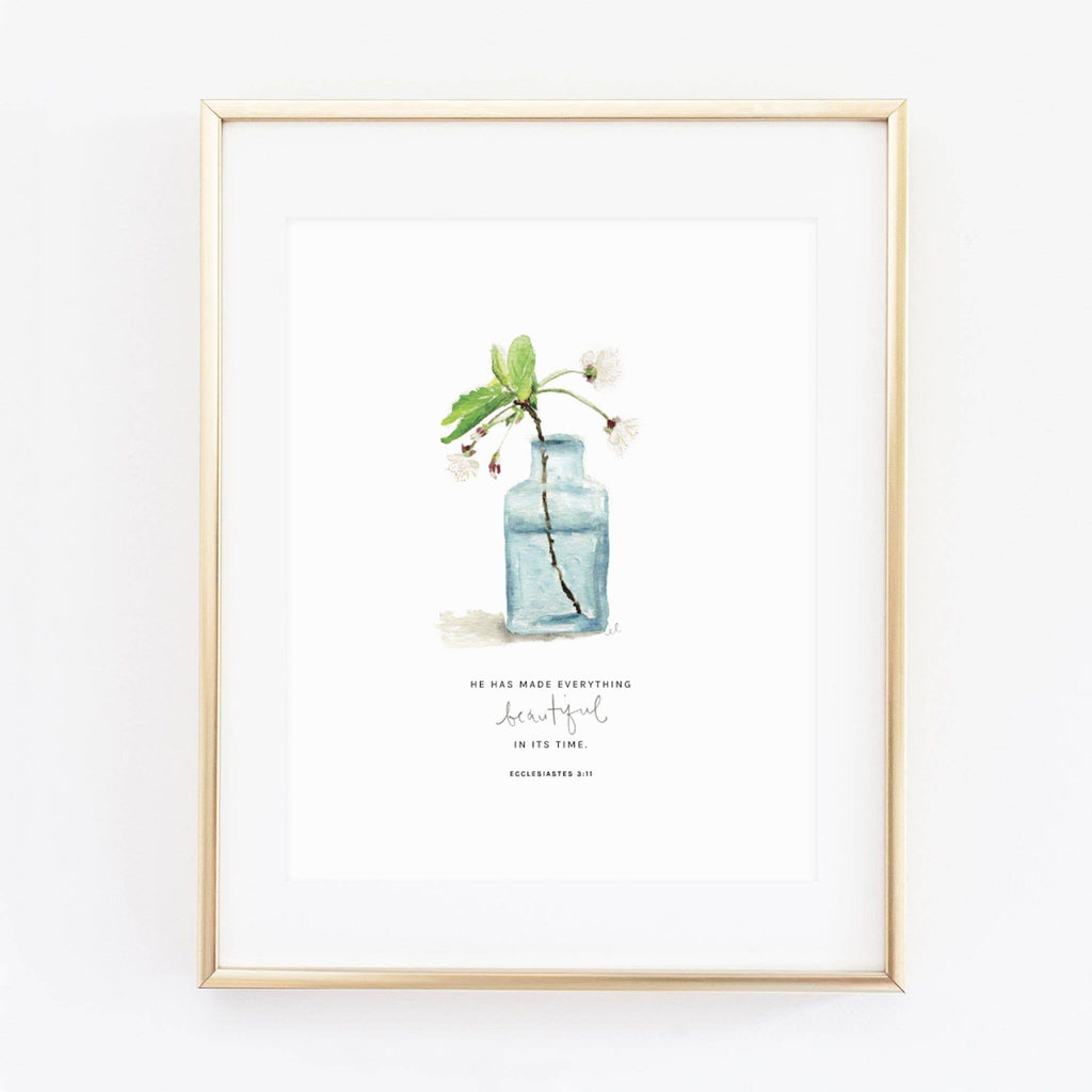 emily lex studio - Ecclesiastes 3:11 cherry blossom scripture print