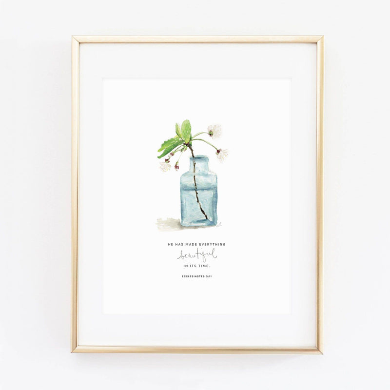 emily lex studio - Ecclesiastes 3:11 cherry blossom scripture print