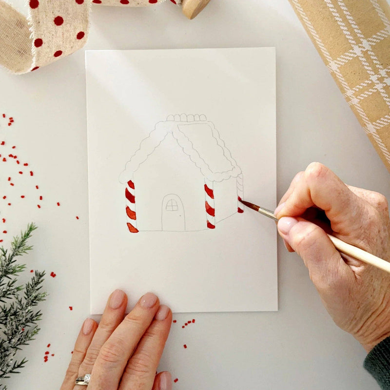 emily lex studio - Gingerbread paintable watercolor notecard set