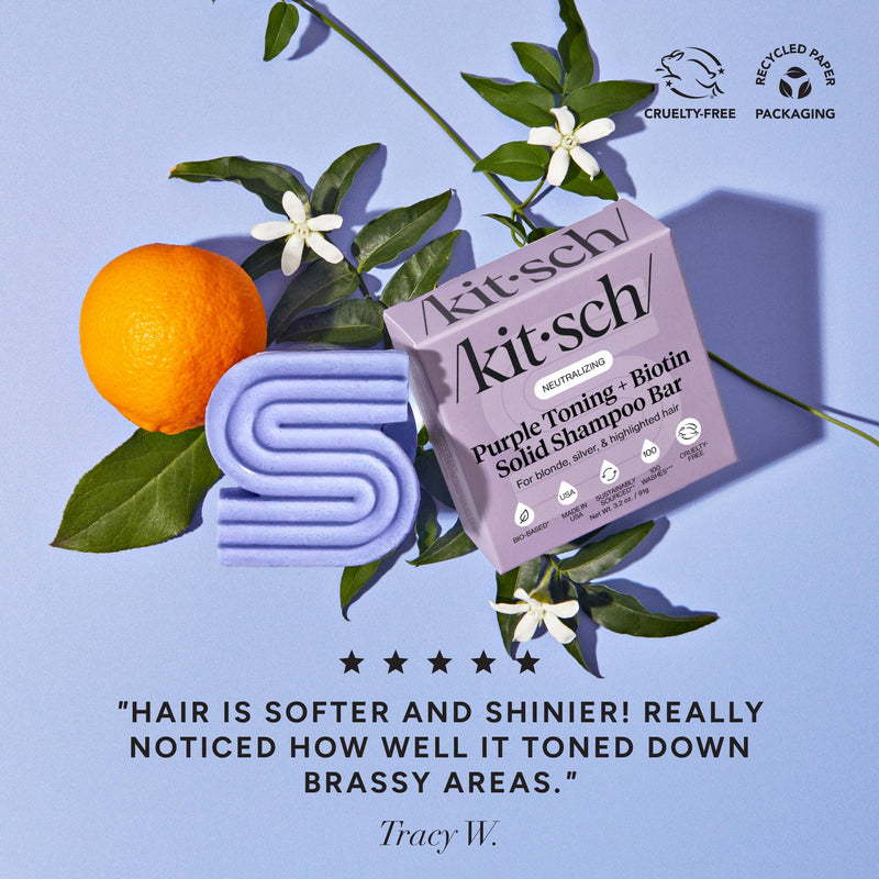 KITSCH - Purple Toning Shampoo & Conditioner Bar Combo for Color-Treated & Grey Hair