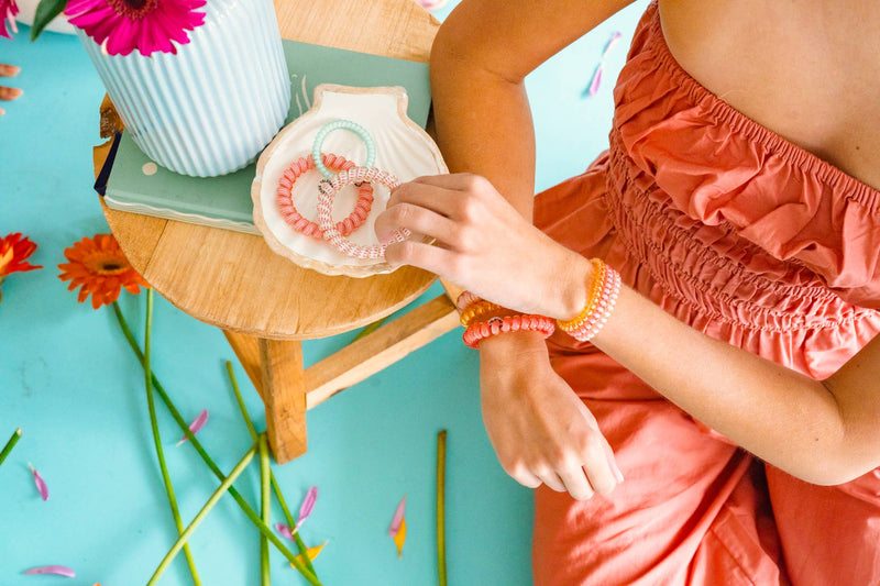 TELETIES - Spiral Hair Coil | Large | Calming Coral
