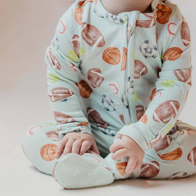 Copper Pearl - Zip-Up Footie Pajama - Sports Medley