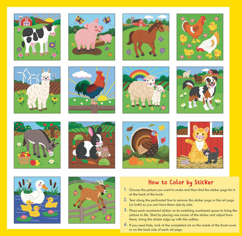 Peter Pauper Press - My First Color-By-Sticker Book - Farm Animals