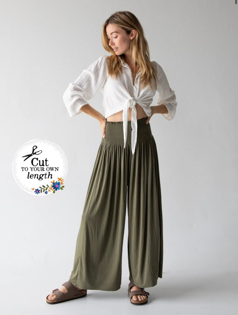 Natural Life Make A Move Knit Palazzo Pant - Olive