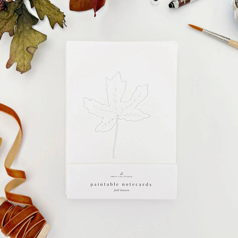 emily lex studio - Fall leaves paintable watercolor notecard set