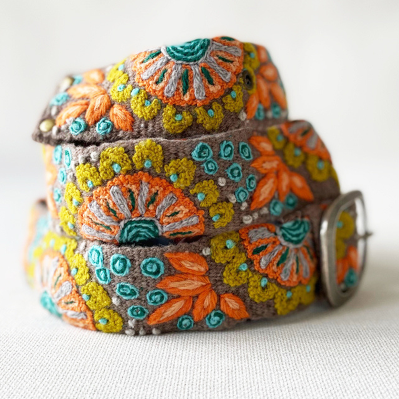 Jenny Krauss - Andean Whisper Embroidered Wool Belt