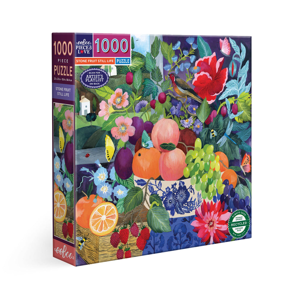 eeBoo - Stone Fruit Still Life 1000 Piece Puzzle