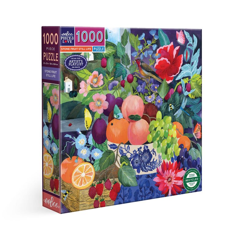 eeBoo - Stone Fruit Still Life 1000 Piece Puzzle