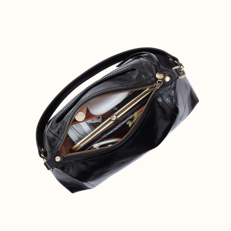 HOBO Darcy Carry-All Crossbody - Polished Leather - Black