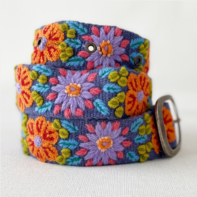 Jenny Krauss - Prairie Flowers Embroidered Wool Belt