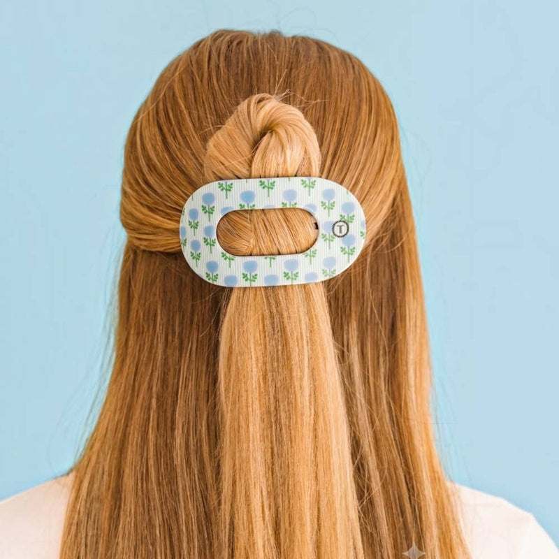 TELETIES - Blue Marigold | Medium | Flat Round Hair Clip