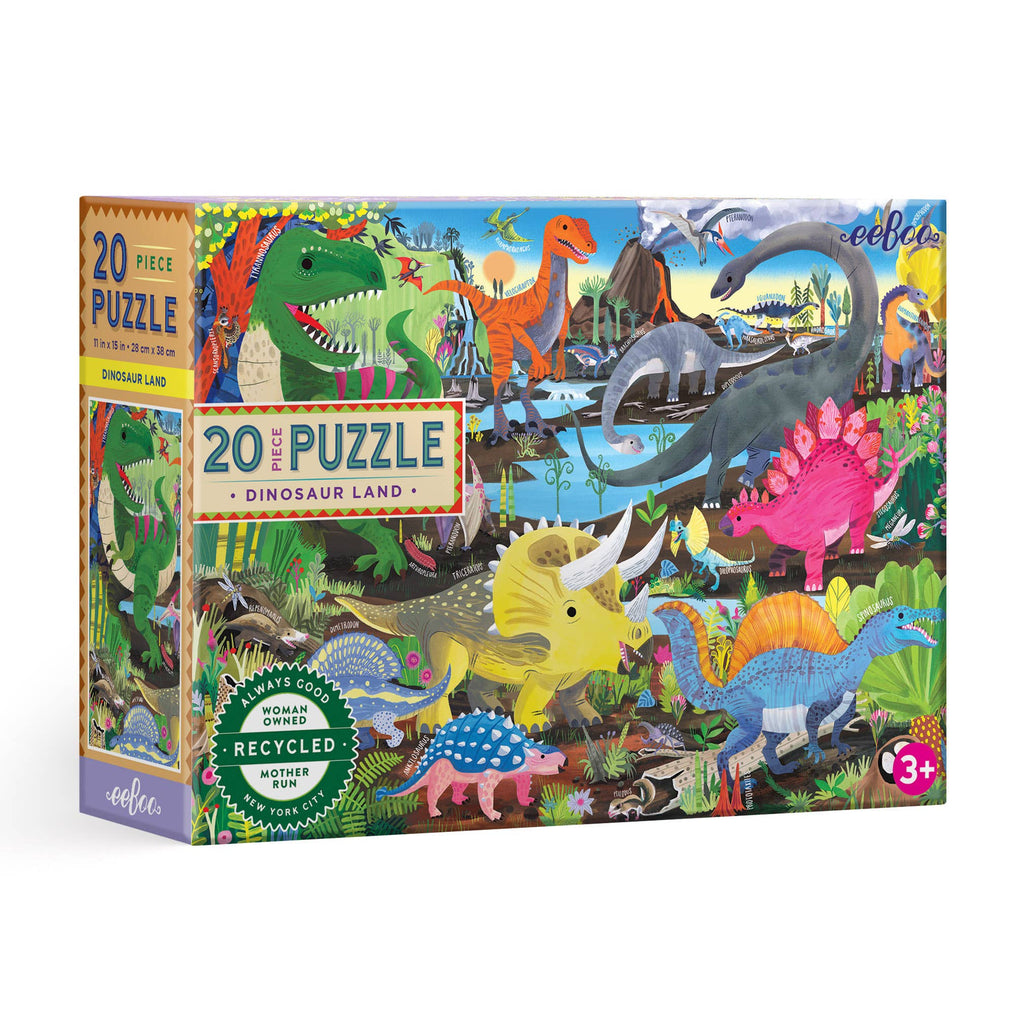 eeBoo - Dinosaur Land 20 Piece Puzzle
