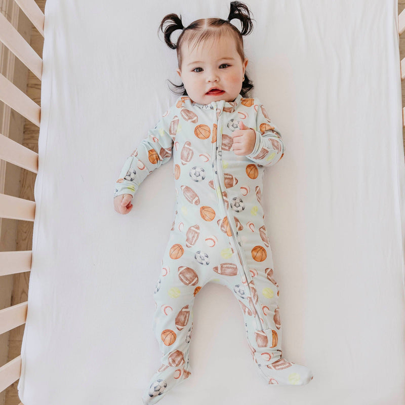 Copper Pearl - Zip-Up Footie Pajama - Sports Medley