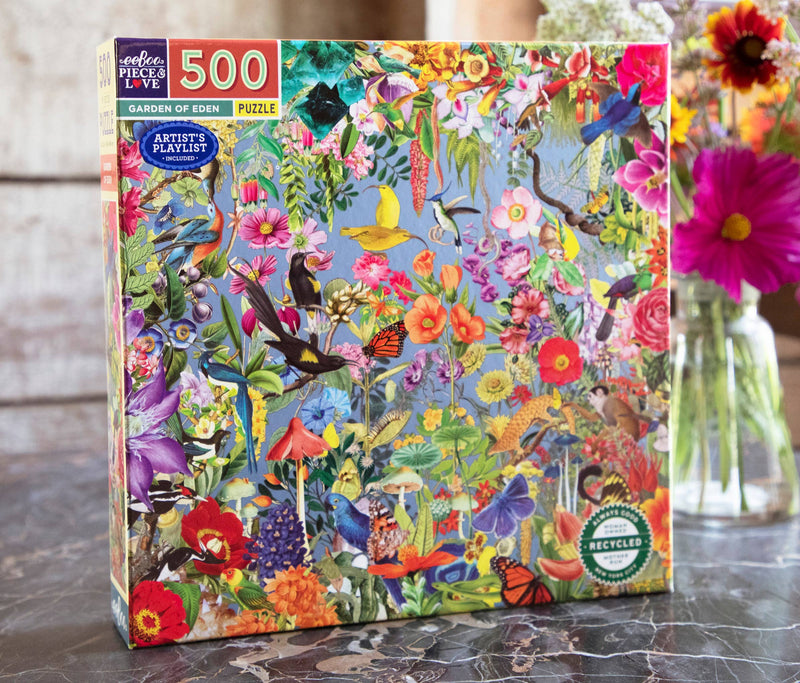 eeBoo - Garden of Eden 500 Piece Square Adult Jigsaw Puzzle