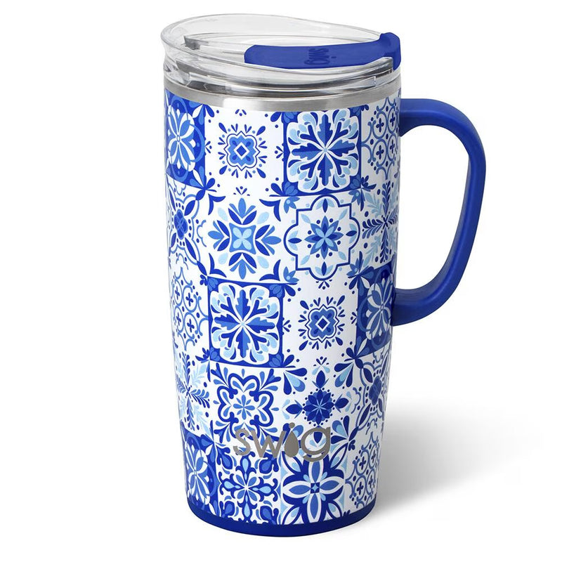 Swig Life Indigo Tiles Travel Mug (22oz)