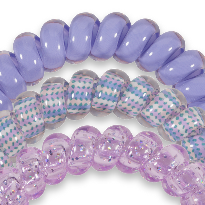 TELETIES - Spiral Hair Coils | Large | Lavender Mist
