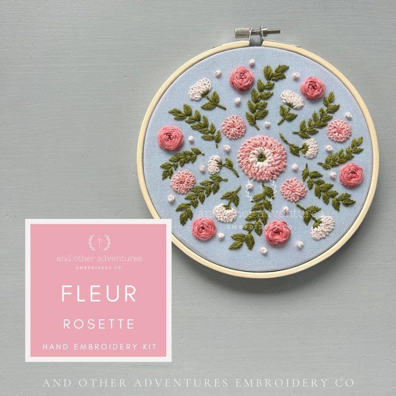 And Other Adventures Embroidery Co - Hand Embroidery Kit - Fleur in Rosette