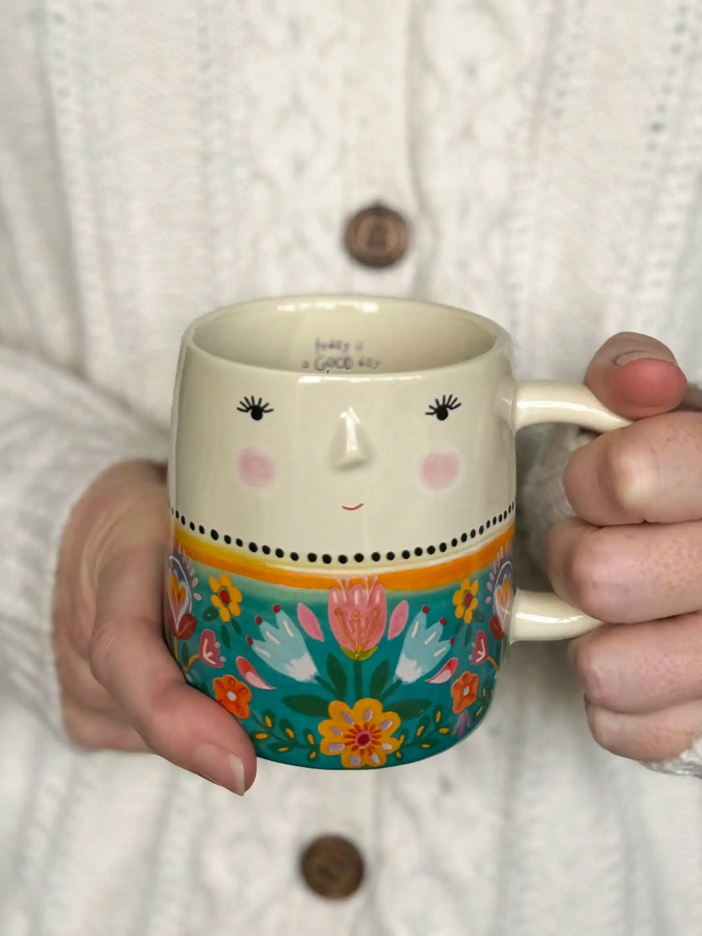 Natural Life® Folk Lady Mug - Today Is A Good Day