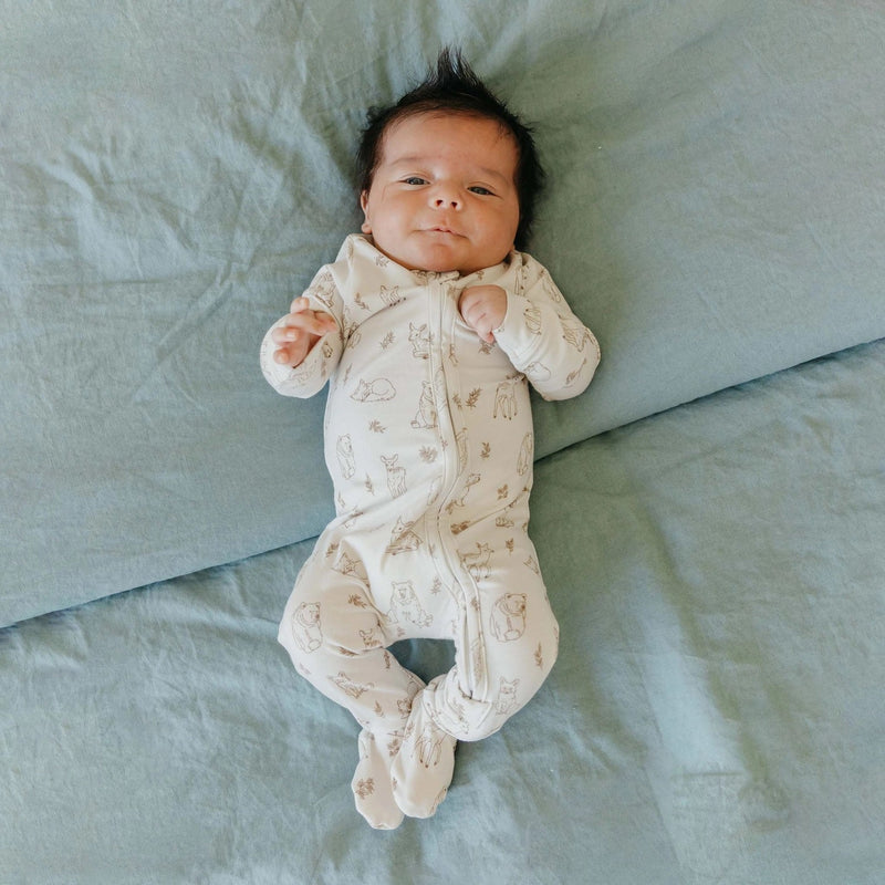 Copper Pearl Zip-Up Footie - Dylan