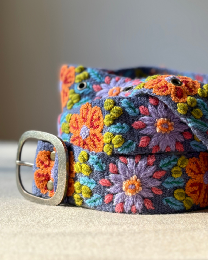 Jenny Krauss - Prairie Flowers Embroidered Wool Belt