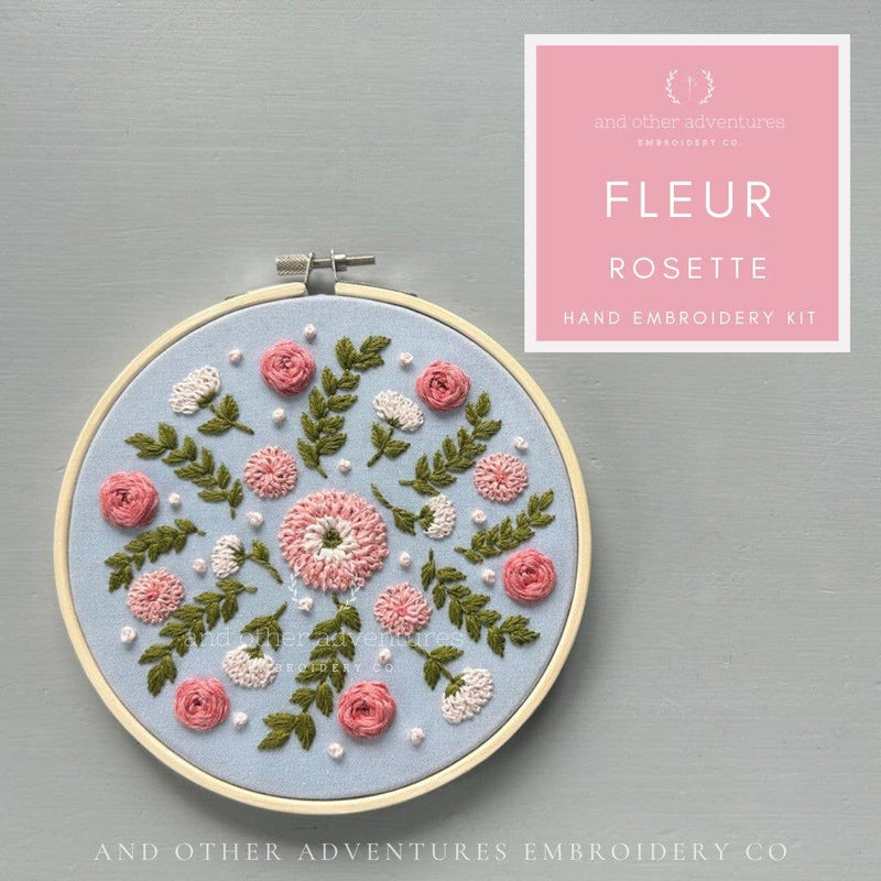 And Other Adventures Embroidery Co - Hand Embroidery Kit - Fleur in Rosette