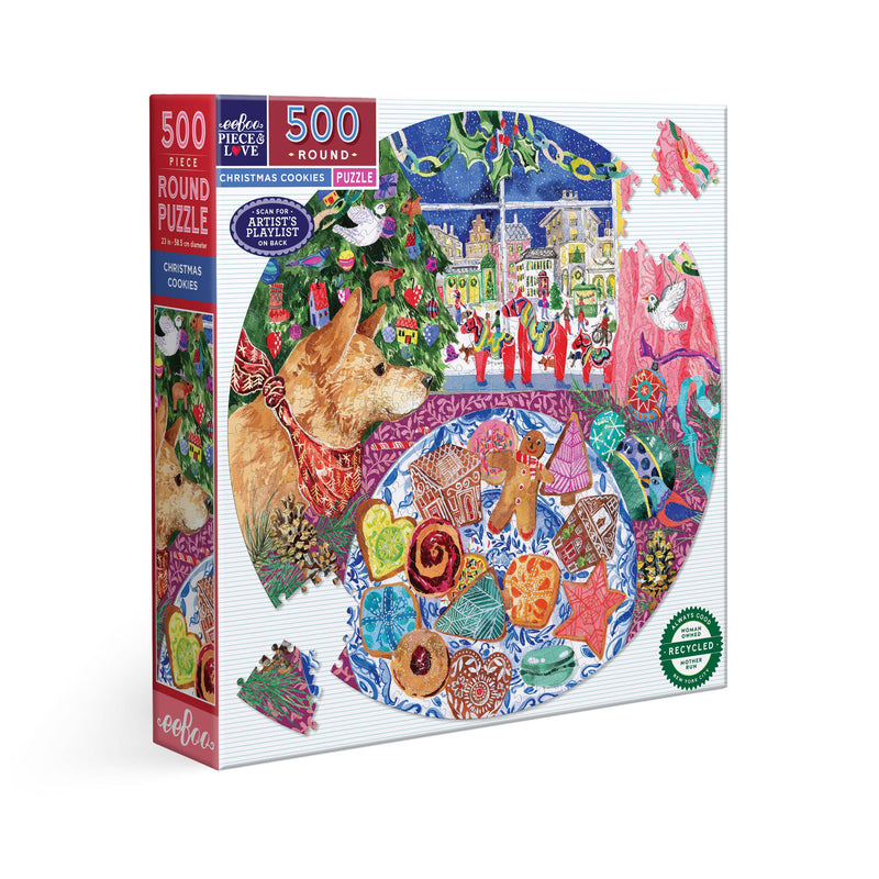 eeBoo - Christmas Cookies 500 Piece Round Puzzle