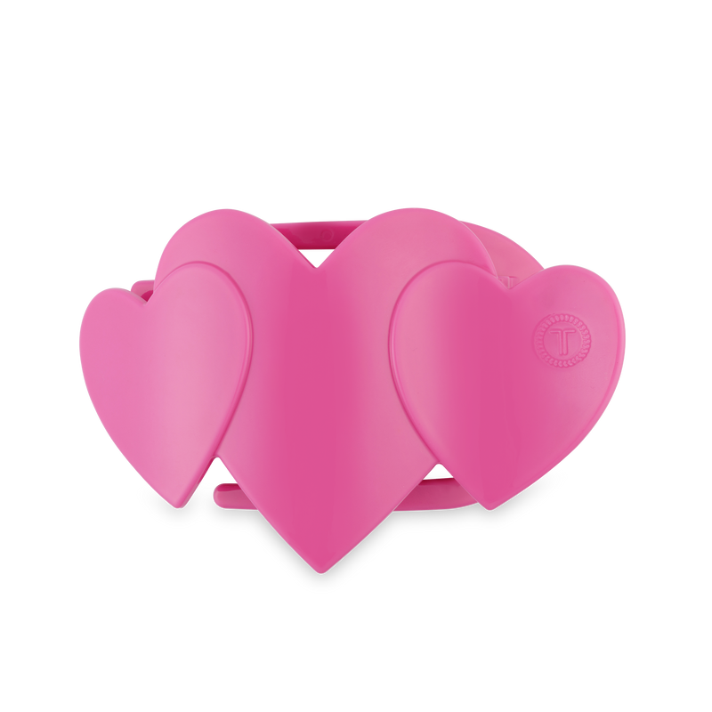 TELETIES - Flat Hair Clip | Medium | Pink Heart to Heart