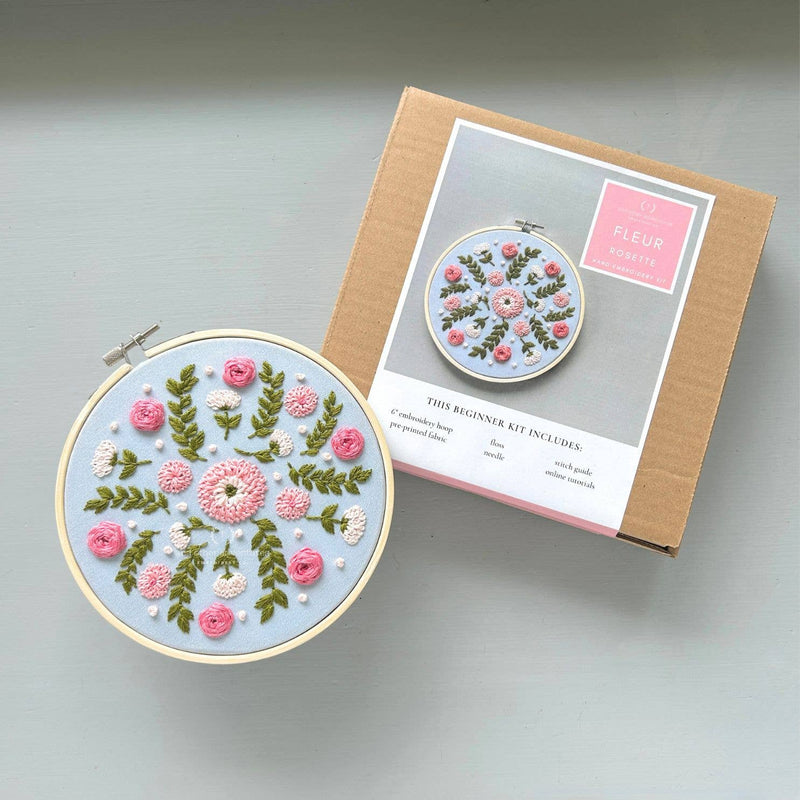 And Other Adventures Embroidery Co - Hand Embroidery Kit - Fleur in Rosette