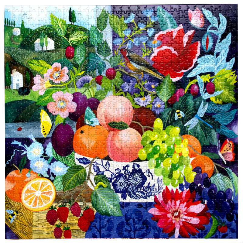 eeBoo - Stone Fruit Still Life 1000 Piece Puzzle