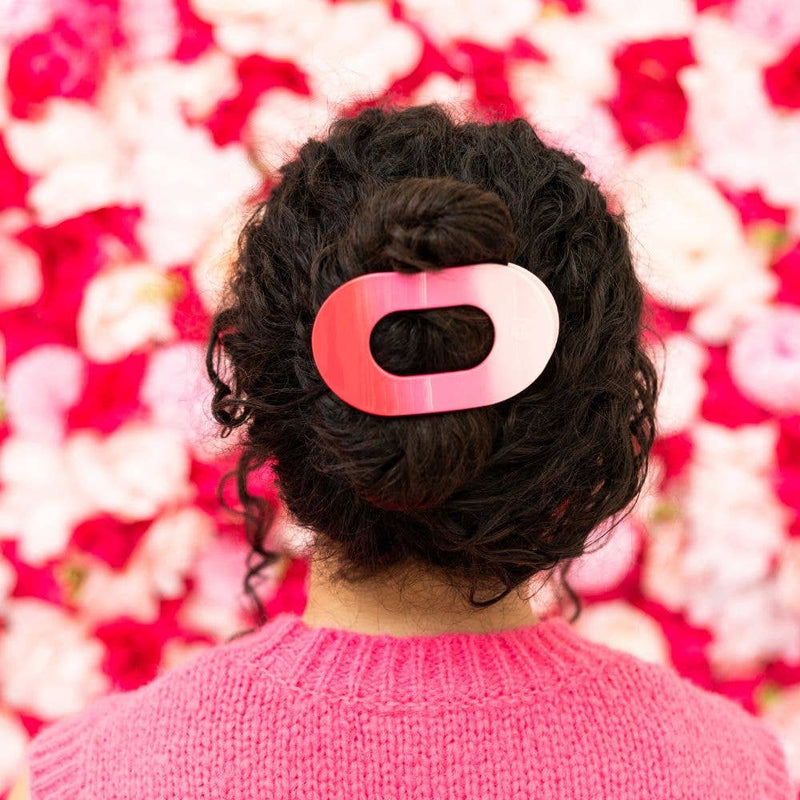 TELETIES - Flat Round Hair Clip | Large | Kiss & Tell