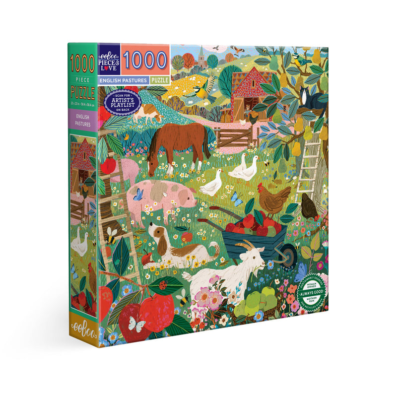 eeBoo - English Pastures 1000 Piece Puzzle