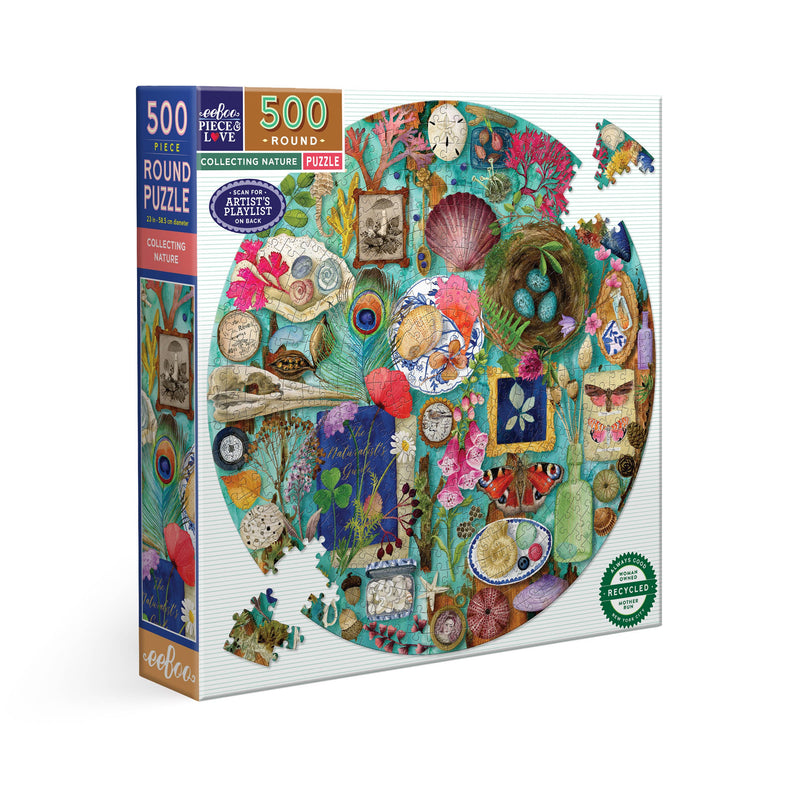 eeBoo - Collecting Nature 500 Piece Round Puzzle