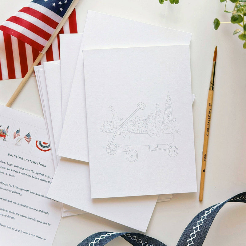 emily lex studio - Americana paintable watercolor notecard set