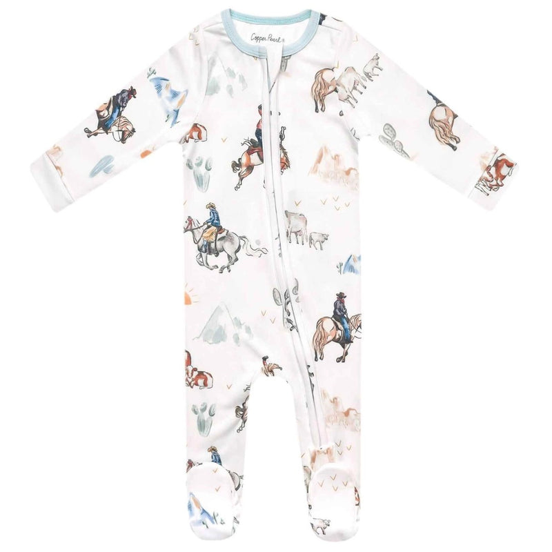 Copper Pearl Zip-Up Footie - Boone