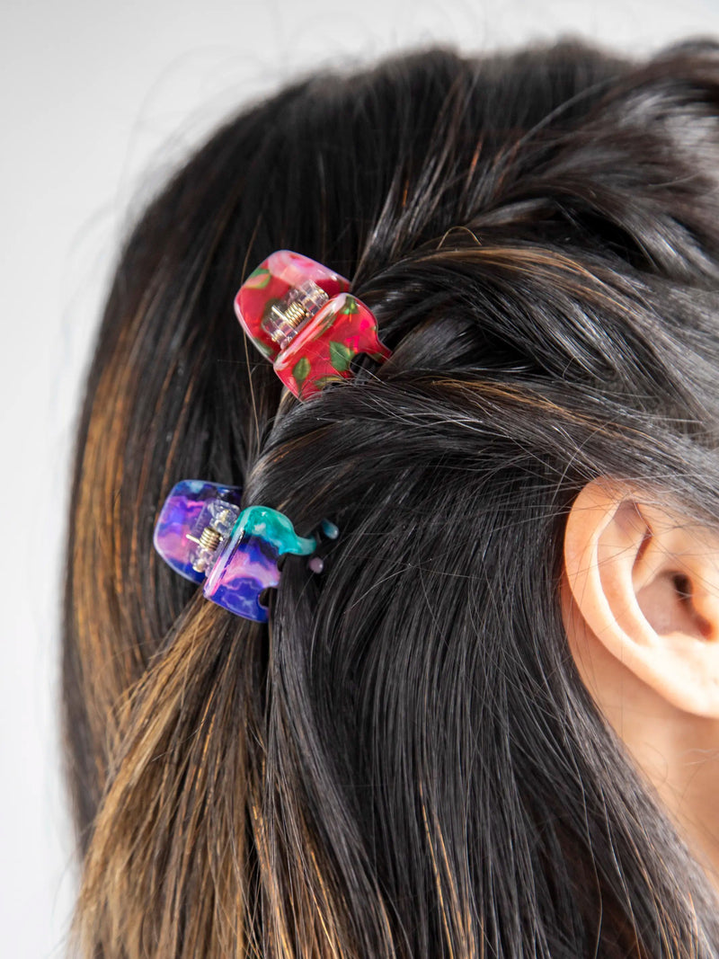 Natural Life® The Perfect Mini Claw Clip, Set of 4 - Rainbow Flower