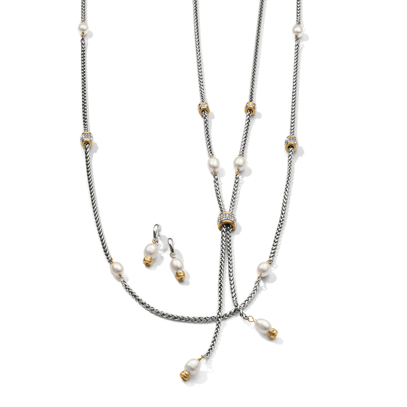 Brighton Meridian Petite Pearl Two Tone Y Necklace