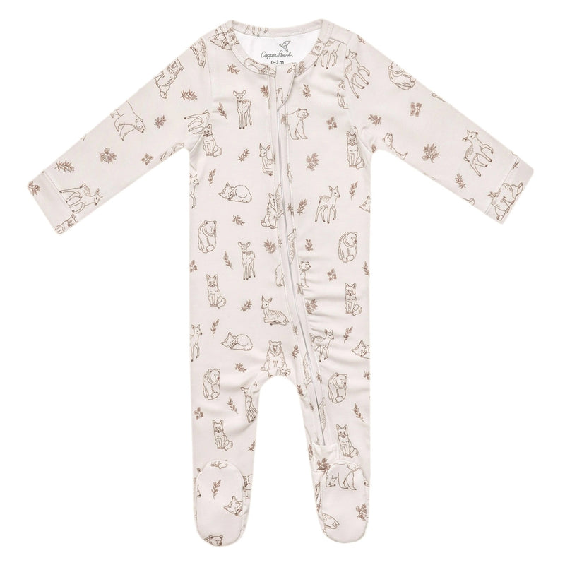 Copper Pearl Zip-Up Footie - Dylan