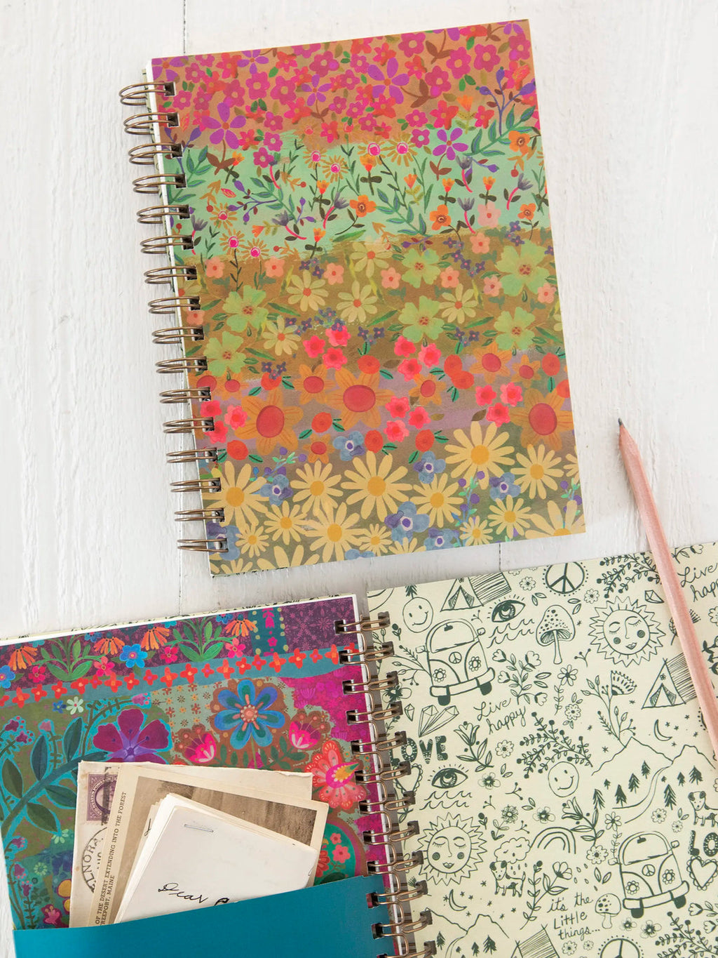 Natural Life® Spiral Notebook - Wildflower Border