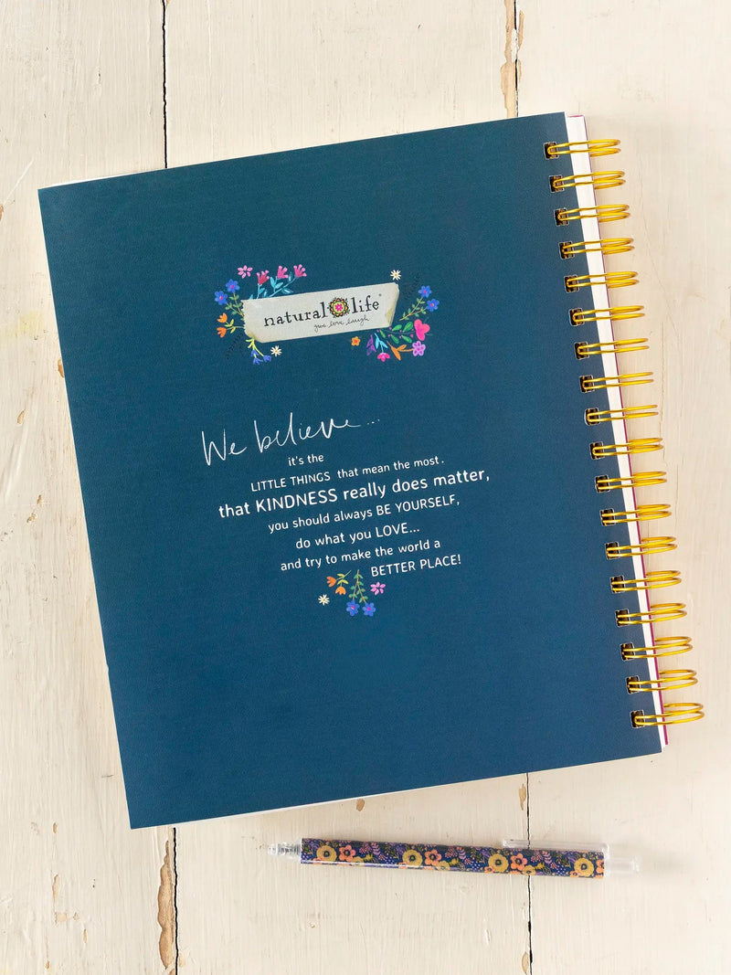 Natural Life 2026-27 17 Month Planner - Teal Folk Flower