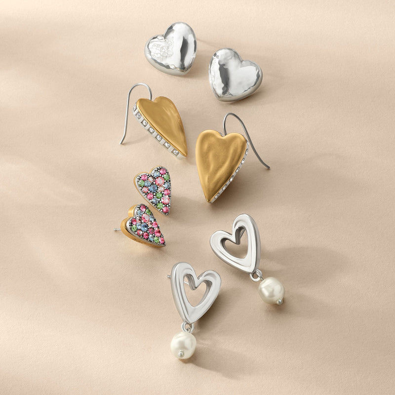 Brighton Cascade Heart Pearl Post Drop Earrings
