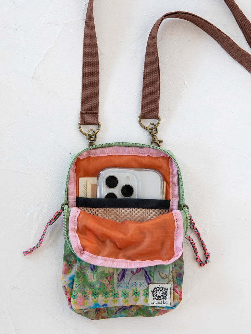 Natural Life® 8-in-1 Pocket Crossbody - Taupe Watercolor Patchwork