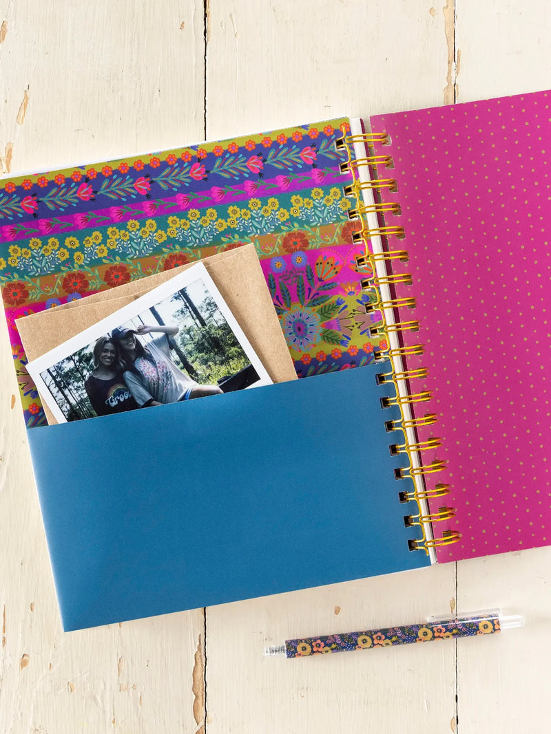 Natural Life 2026-27 17 Month Planner - Teal Folk Flower