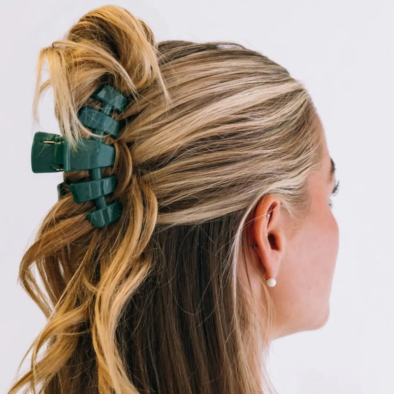 TELETIES - Classic Mistletoe Green Hair Clip - Assorted Sizes