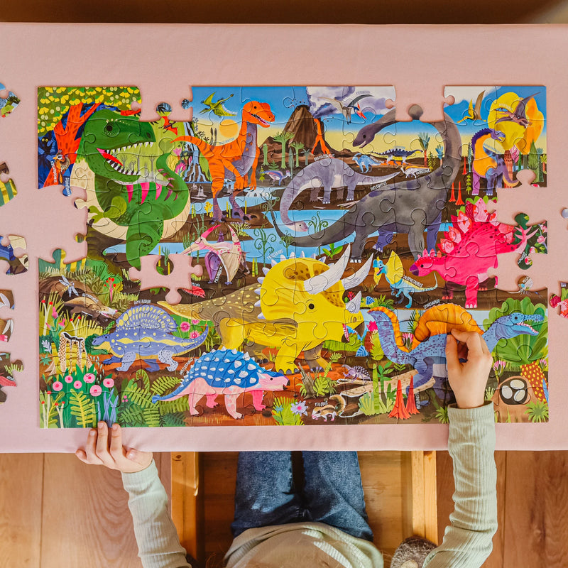 eeBoo - Land of Dinosaurs 100 Piece Puzzle