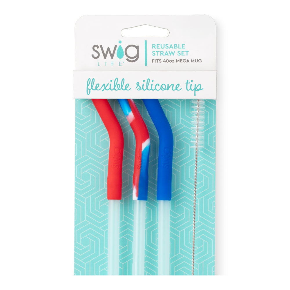Swig Life All American Reusable Straw Set (Mega Mugs)