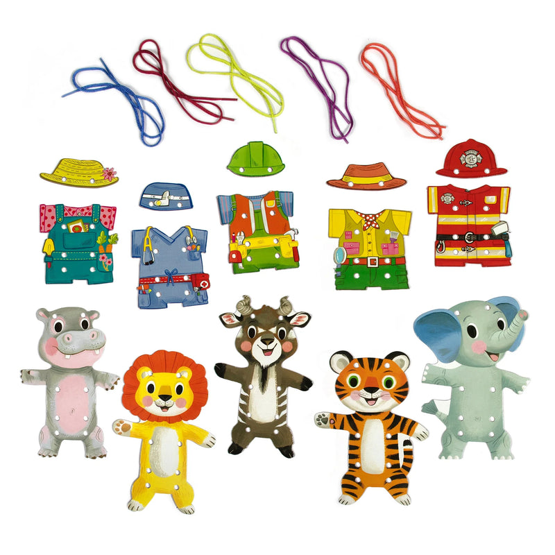 Eeboo Occupations Dress Up Lacing Cards